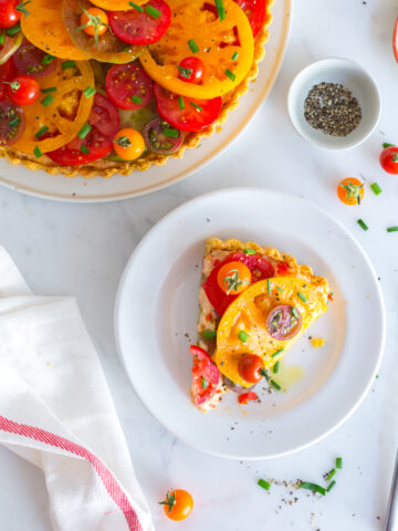 Heirloom Tomato and Pimento Cheese Tart with Cornmeal Crust by Baking The Goods