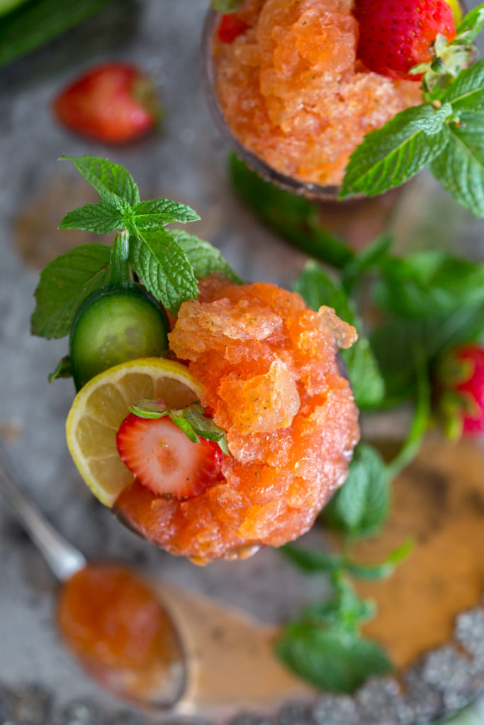 Dive into Strawberry Pimm's Cup Granita