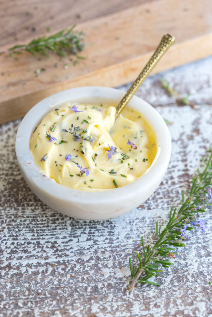 Whipped Honey & Rosemary Butter for Caramelized Fig & Walnut Bread