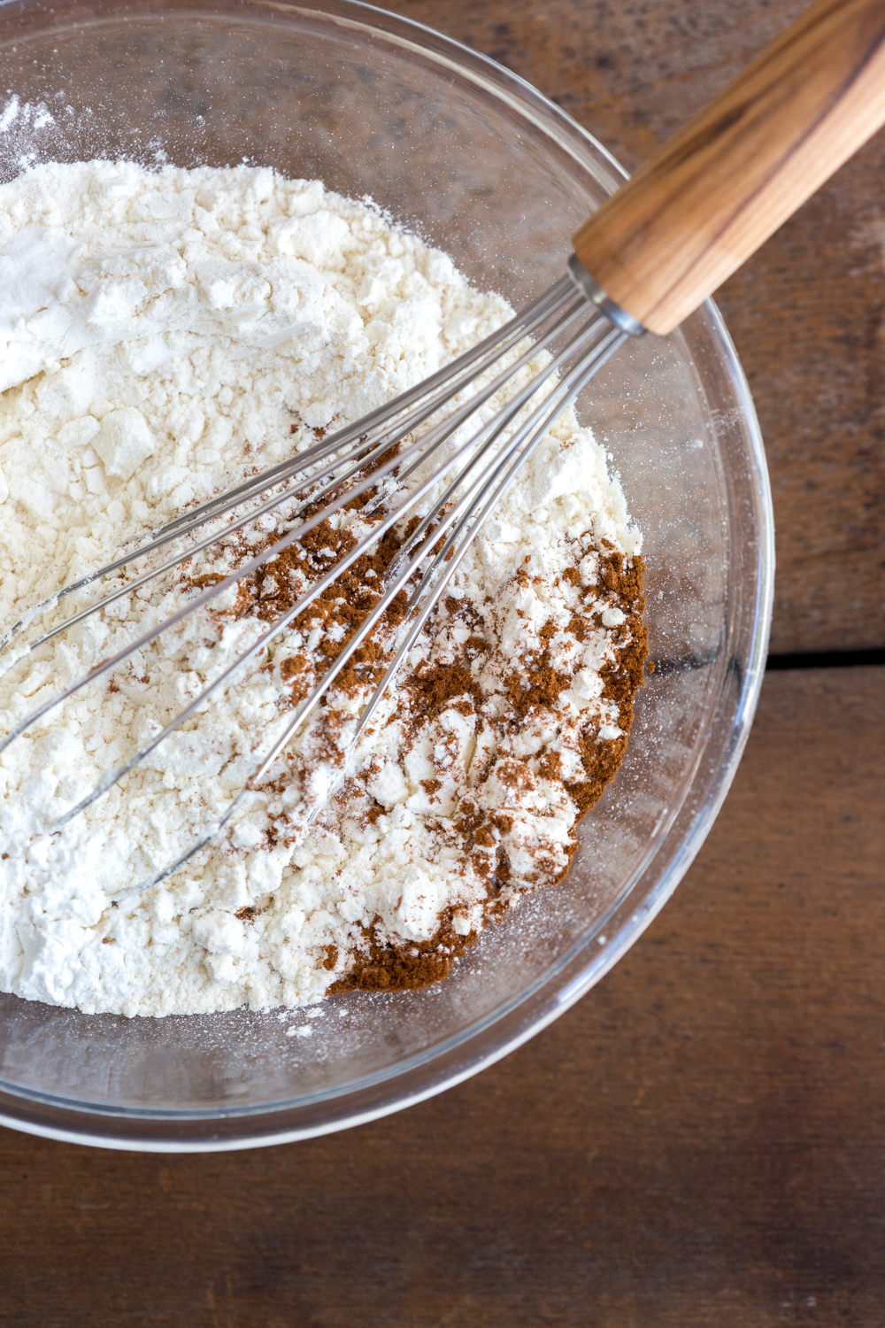 Almond Butter Oatmeal Chocolate Chip Cookies whisking dry ingredients