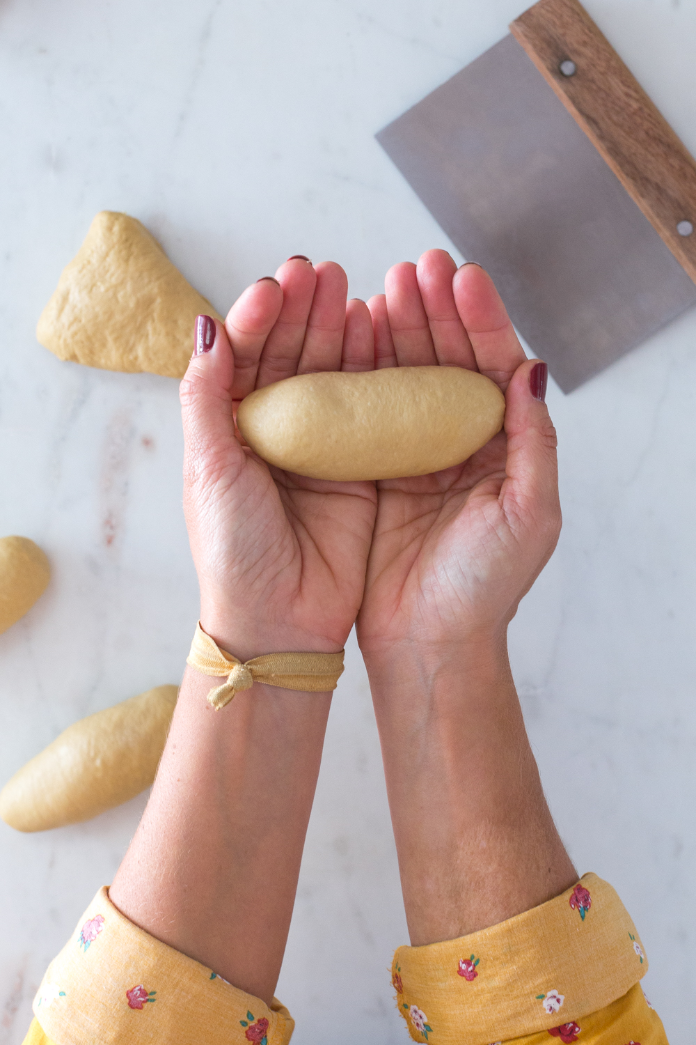 Pre-shaped dough for Dill Pretzels with Cider Cheese Dip