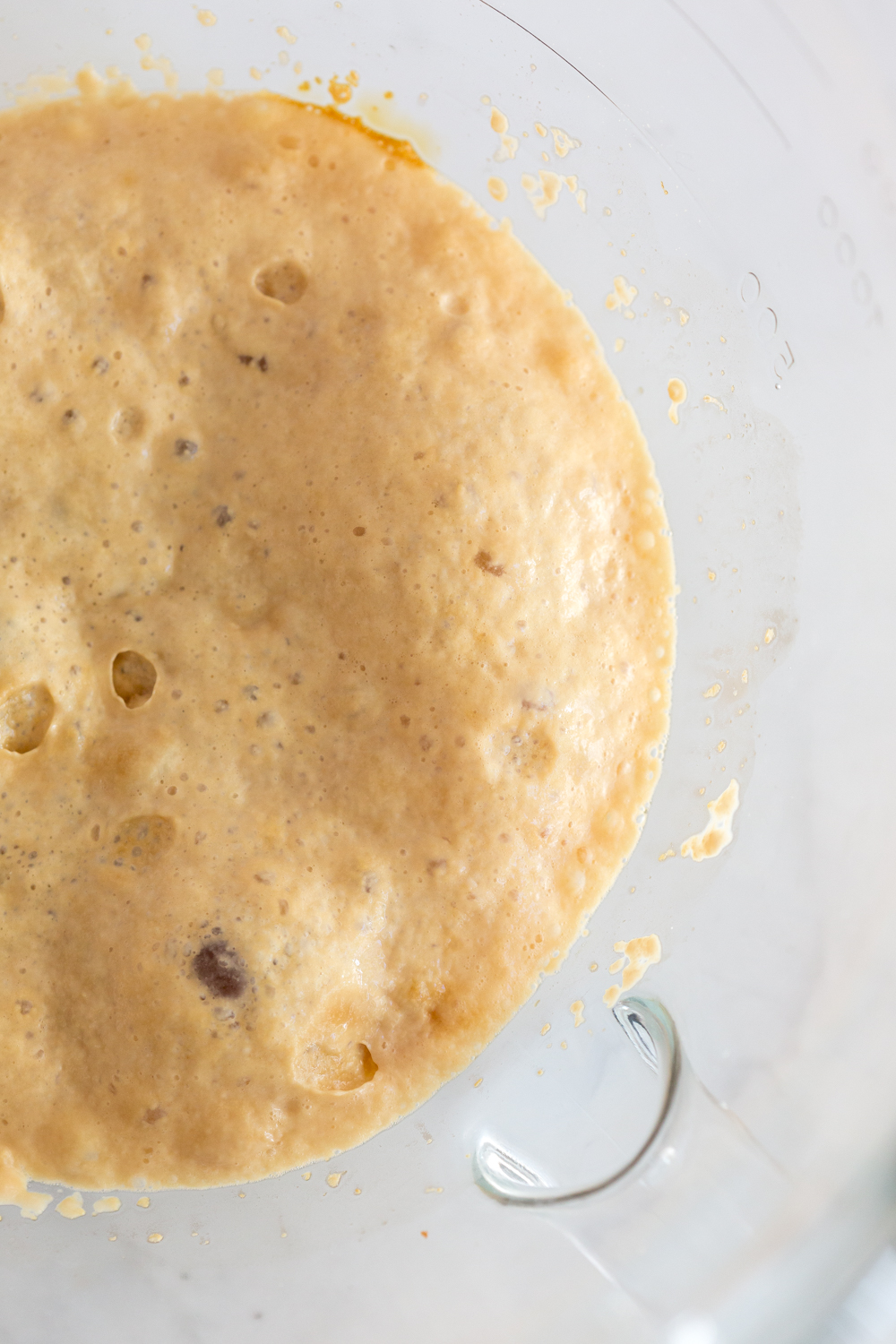 Yeast blooming for Dill Pretzels with Cider Cheese Dip