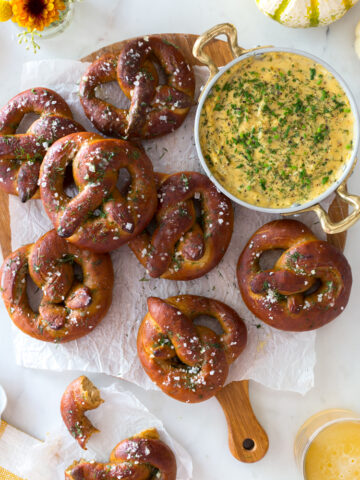 Dill Pretzels with Cider Cheese Dip by Baking The Goods
