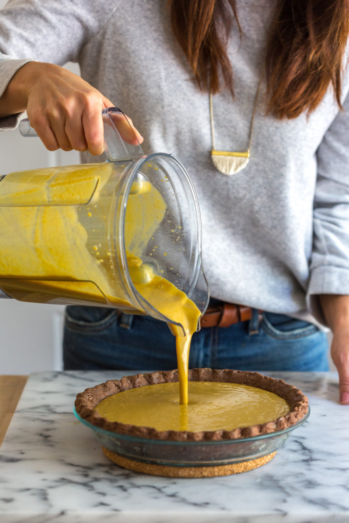 Filling the Maple Pumpkin Pie Chocolate shell