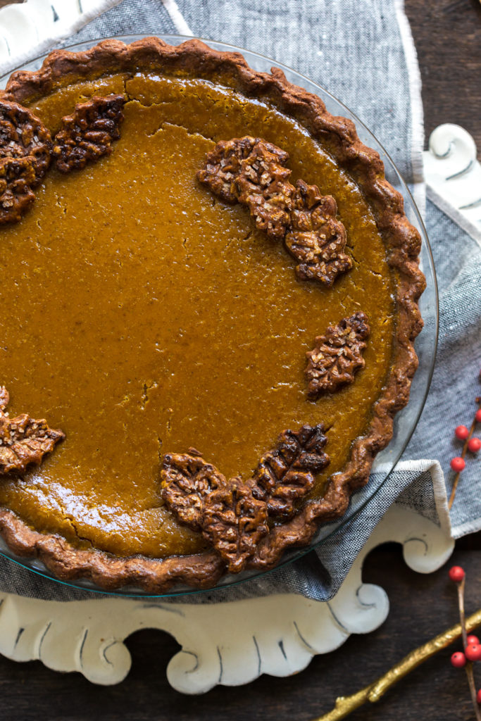 Maple Pumpkin Pie in Chocolate Crust