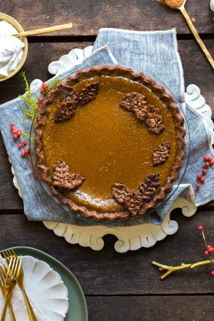 Maple Pumpkin Pie with Chocolate Crust