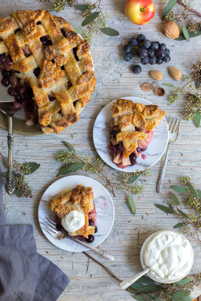 Sliced Grape Apple Pie