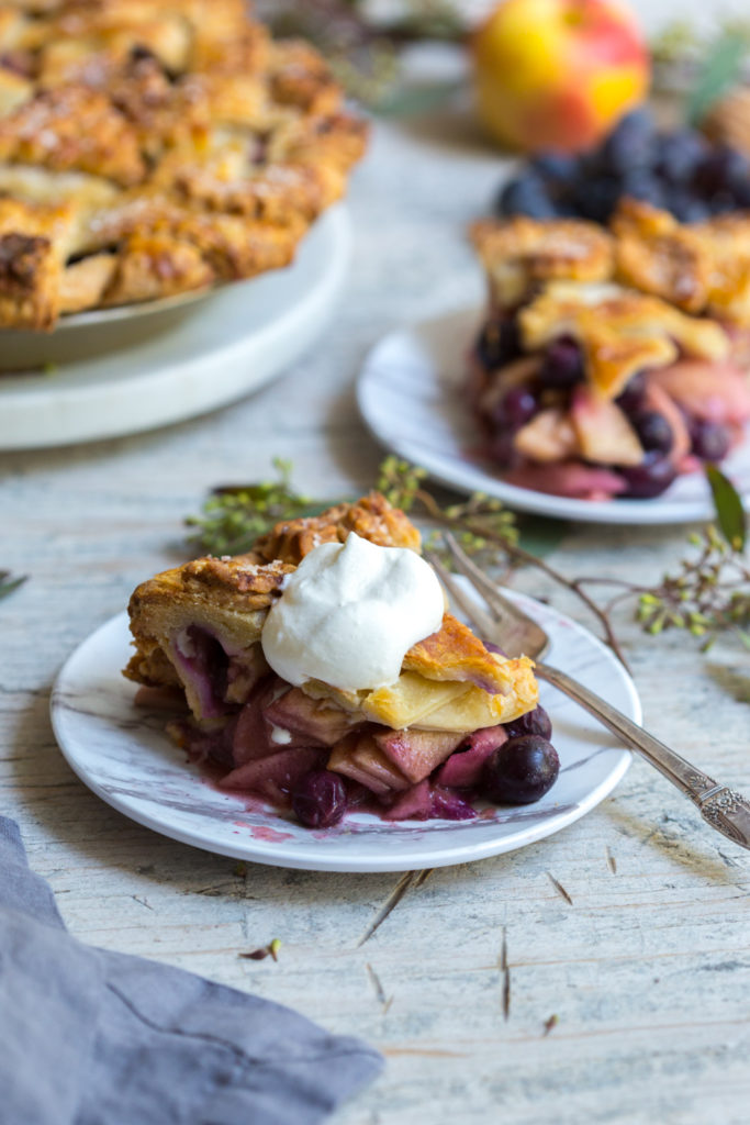 Slice of Grape Apple Pie