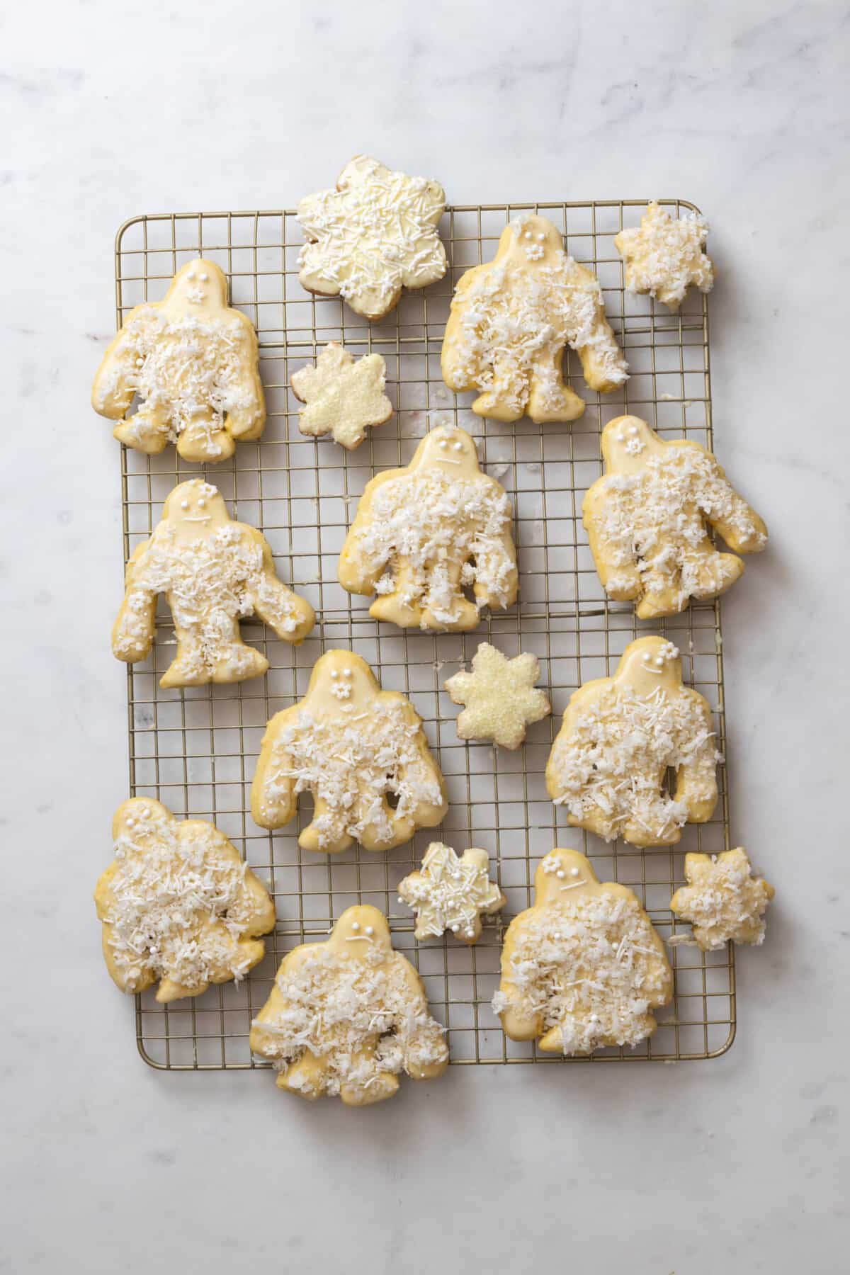 Coconut flocked Yeti Cookies