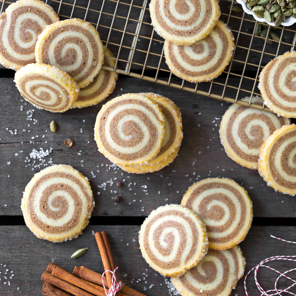Vanilla Chai Pinwheel Cookies by Baking The Goods