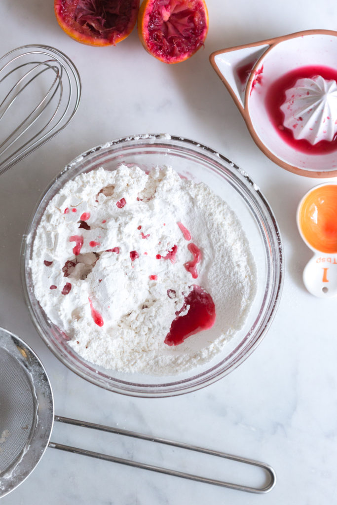 Icing ingredients for Blood Orange Scones