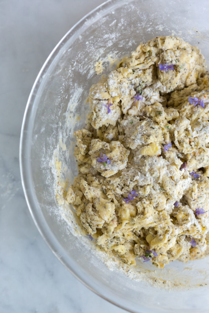 Blood Orange Rosemary Poppy Seed Scones dough