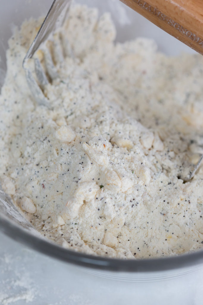 Blending butter into scone dough