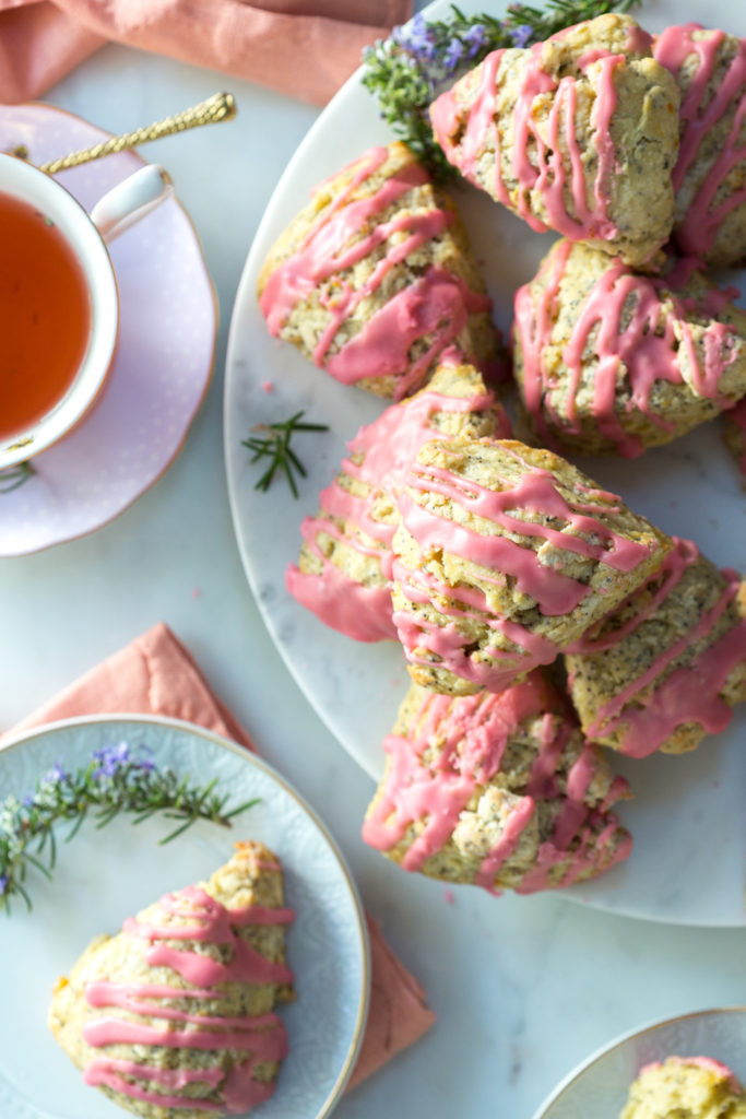 Plateful of Blood Orange Rosemary Poppy Seed Scones