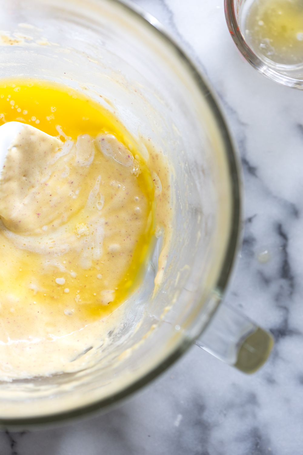 Adding butter to Madeleine batter