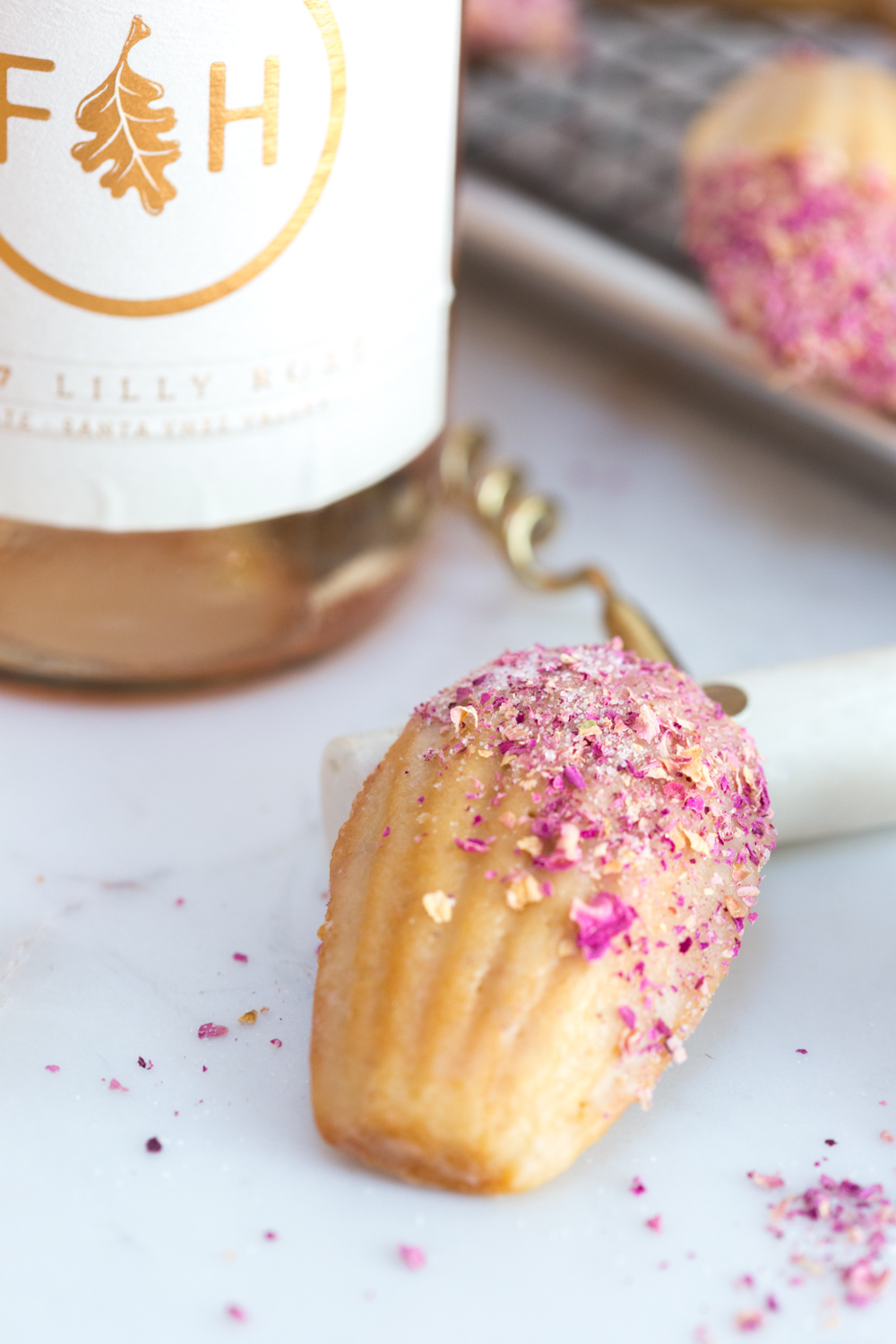 Rose Rosé Madeleines with Folded Hills Lilly Rosé