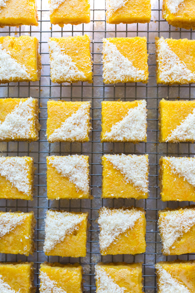 Grid of Grapefruit Coconut Bars