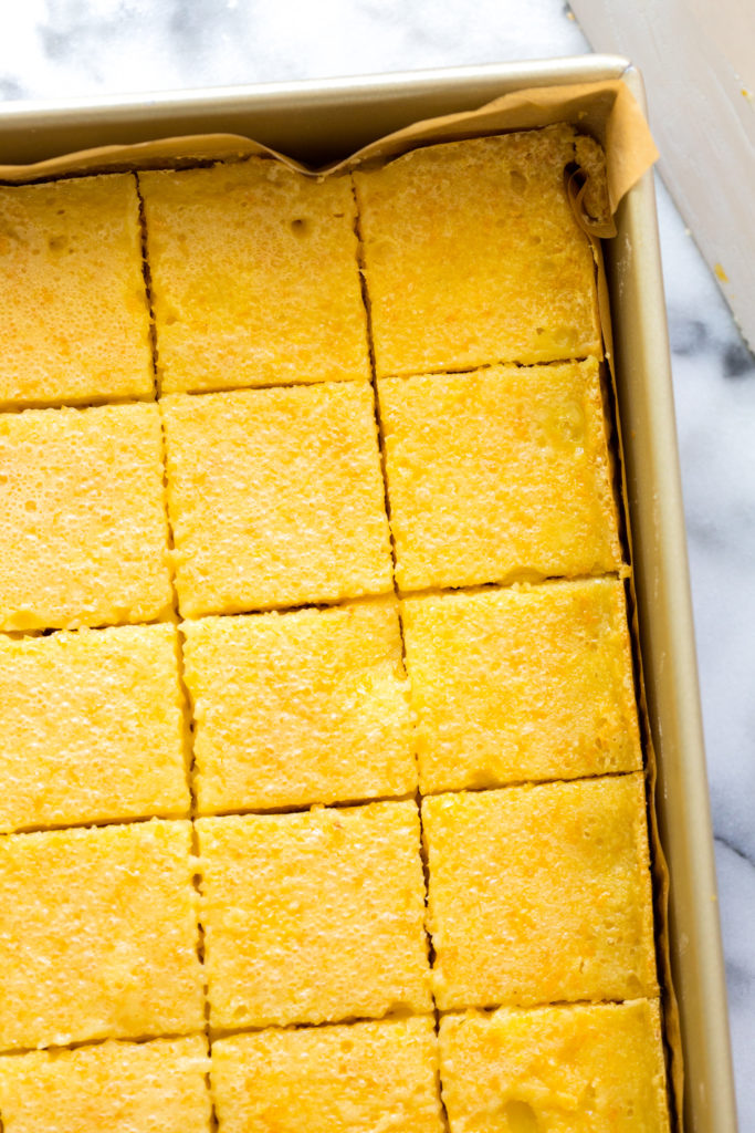 Cutting Grapefruit Coconut Bars