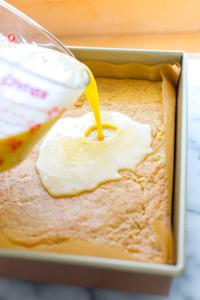 Grapefruit Coconut Bars - filling pour