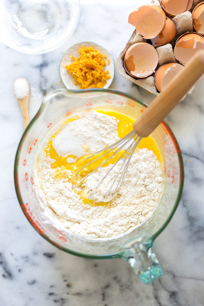Grapefruit Coconut Bars - mixing filling