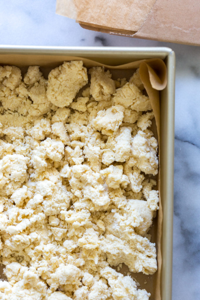 Grapefruit Coconut Bars shortbread dough