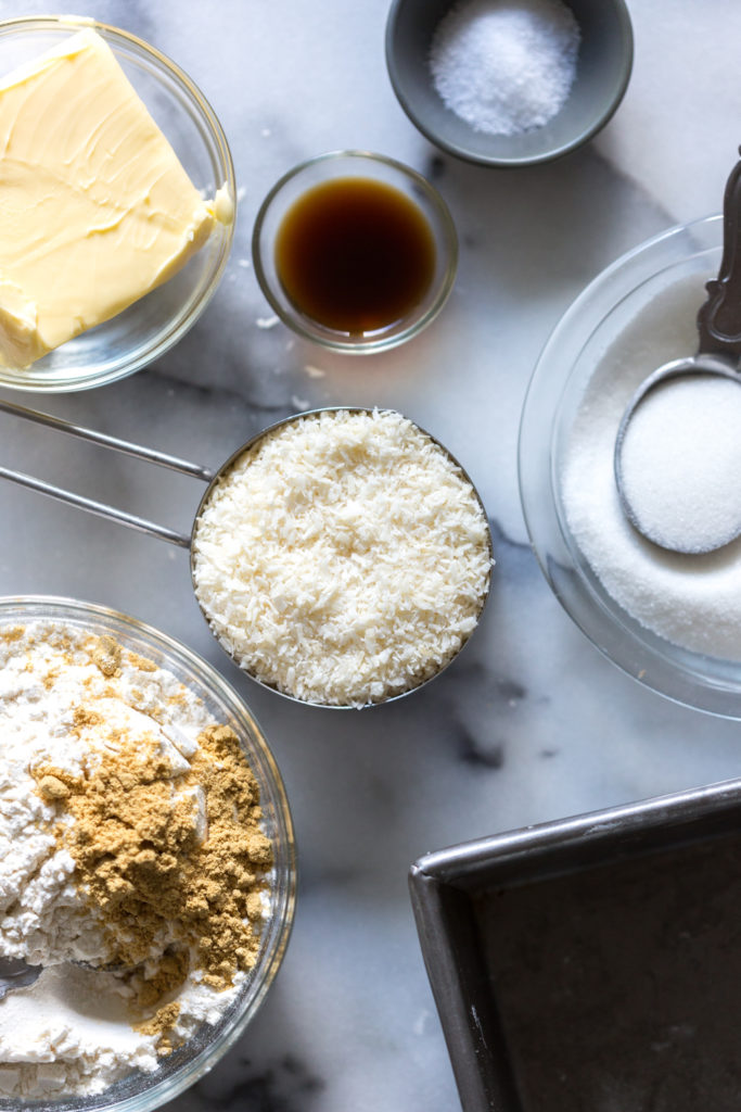 Grapefruit Coconut Bars shortbread ingredients