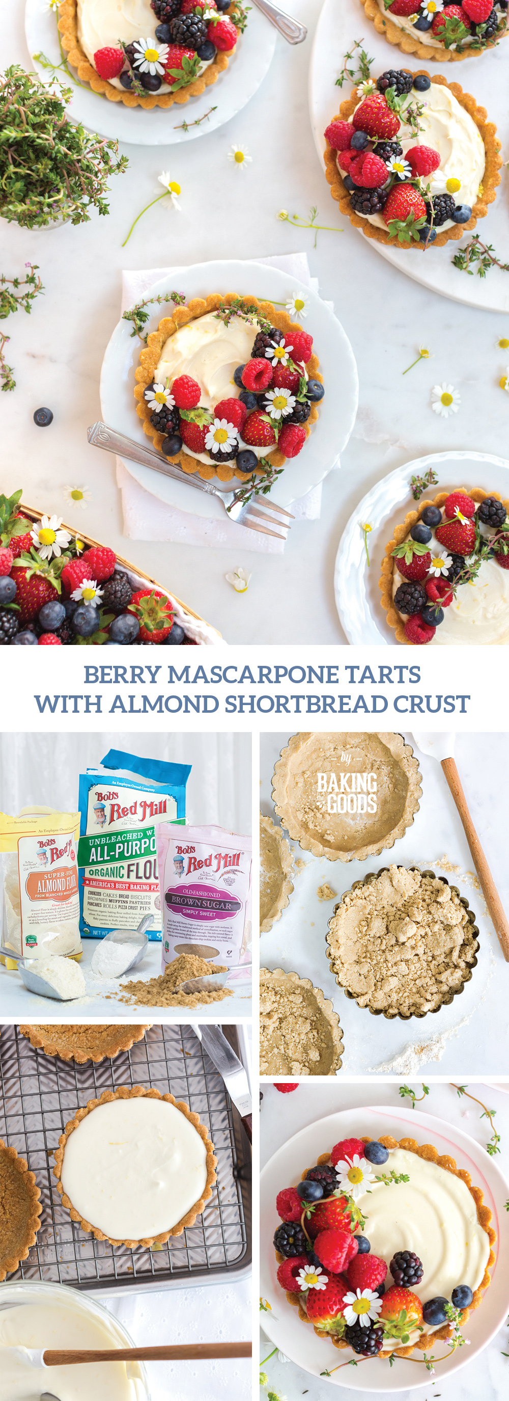 Berry Mascarpone Tarts with Almond Shortbread Crust by Baking The Goods