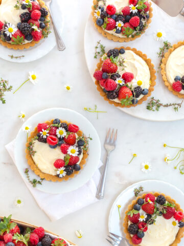 Berry Mascarpone Tarts with Almond Shortbread Crust by Baking The Goods