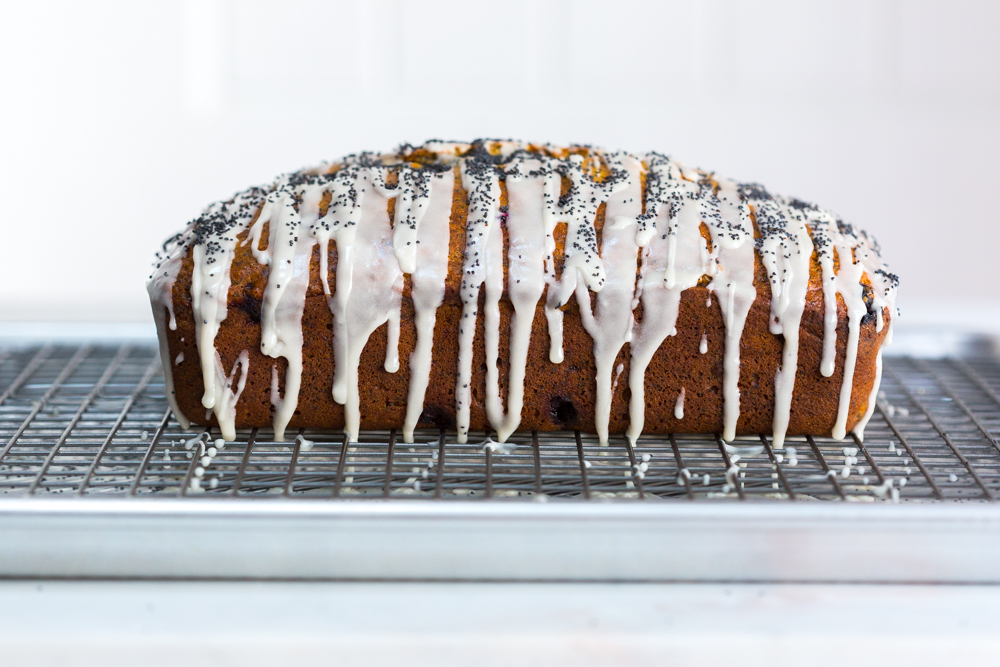 Blueberry Poppy Seed Banana Bread icing