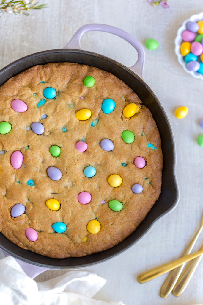 Skillet Cookie with M&Ms