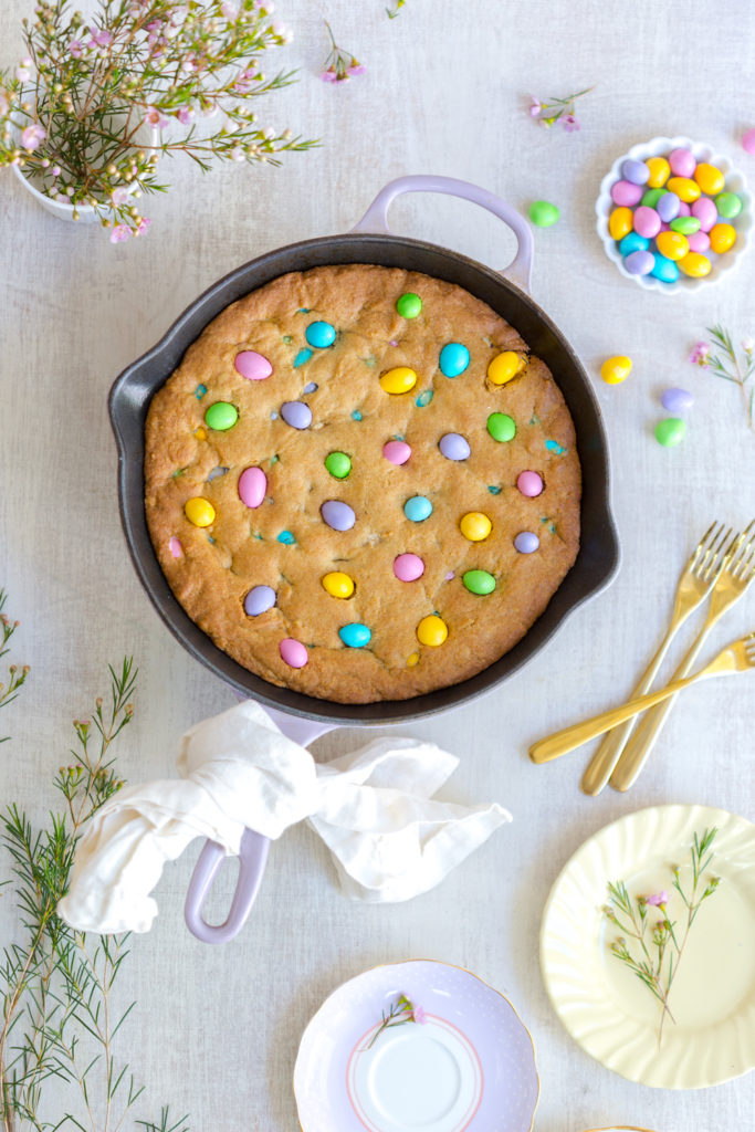 M&M Skillet Cookie by Baking the Goods