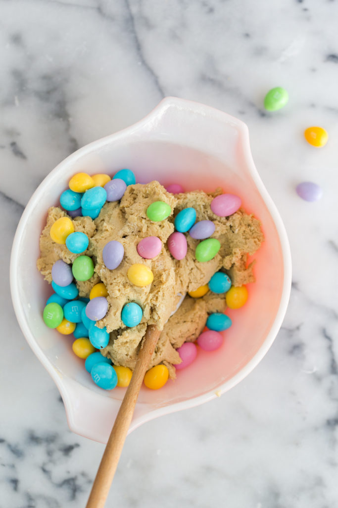 Skillet Cookie dough with M&Ms