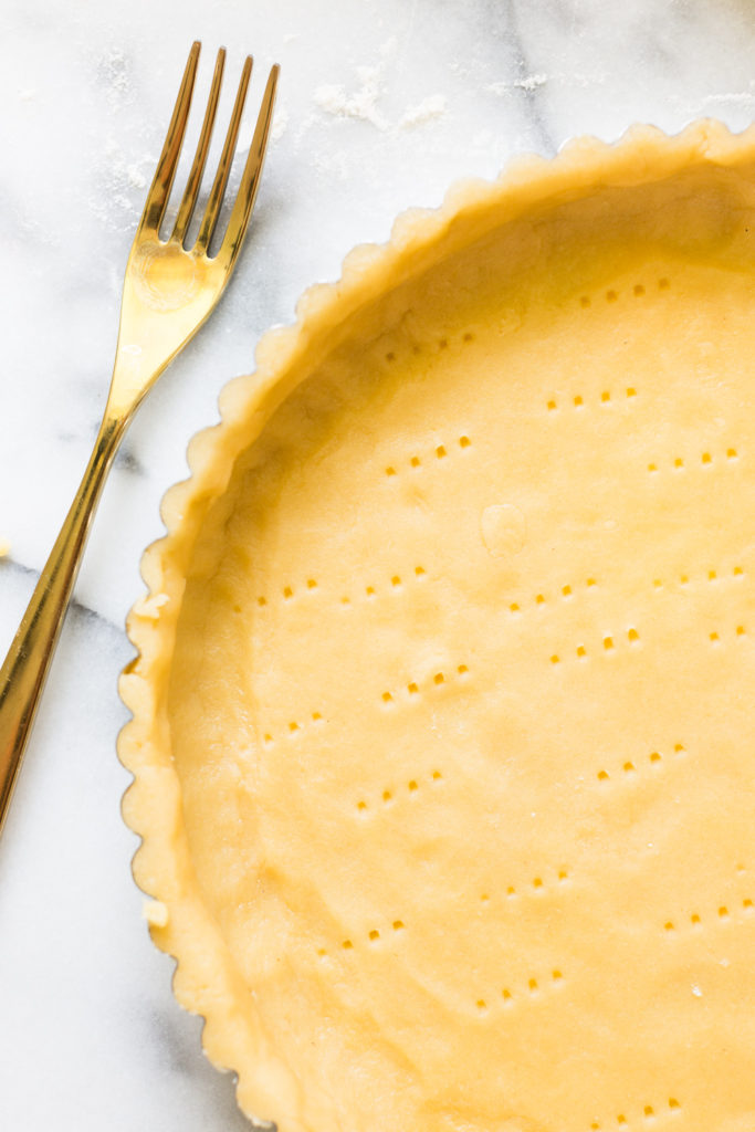 Tart dough in tart pan