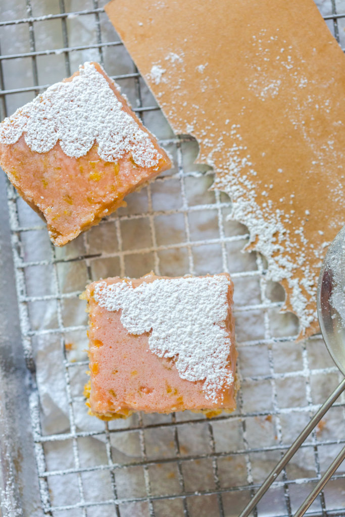 Decorating Hibiscus Margarita Bars with Coconut Crust