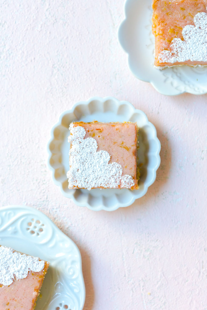 3 cuties Hibiscus Margarita Bars with Coconut Crust