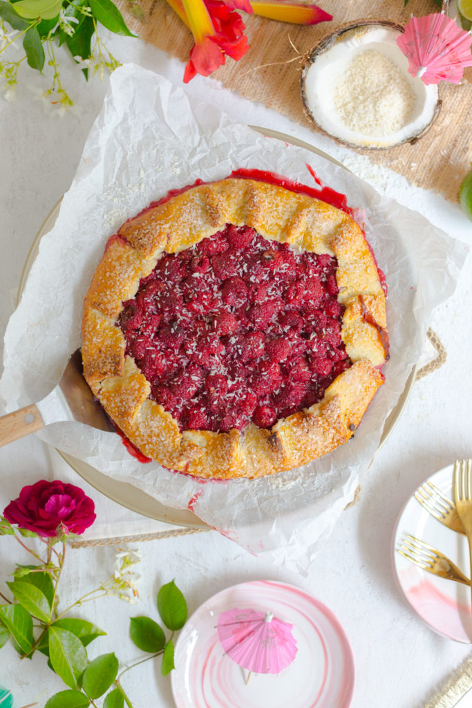 Fresh baked Raspberry Lime Coconut Galette