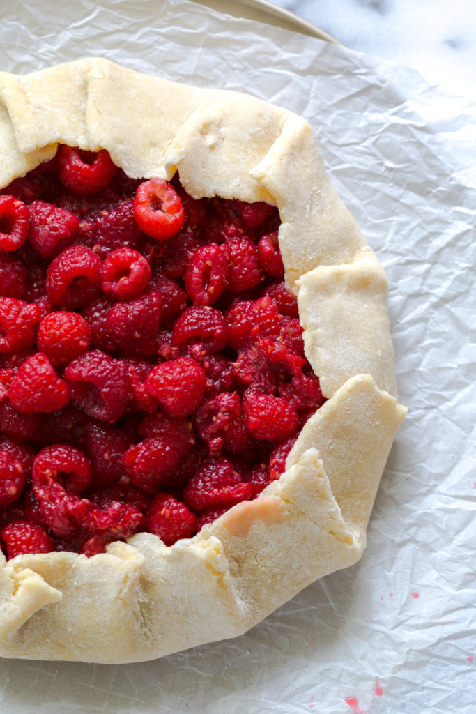 Pleating Raspberry Lime Coconut Galette