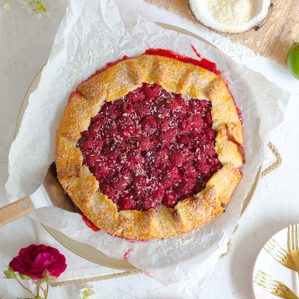 Raspberry Lime Coconut Galette by Baking The Goods