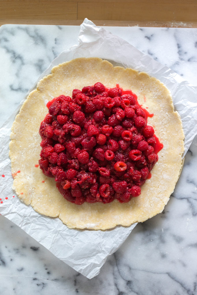 Galette dough filled with raspberry lime filling