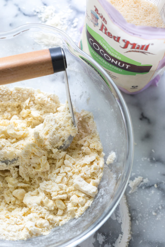 Mixing Coconut Pie Dough