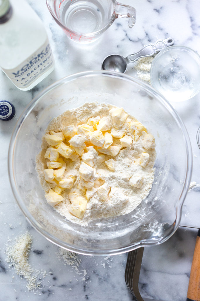 Mixing Coconut Pie Dough Crust