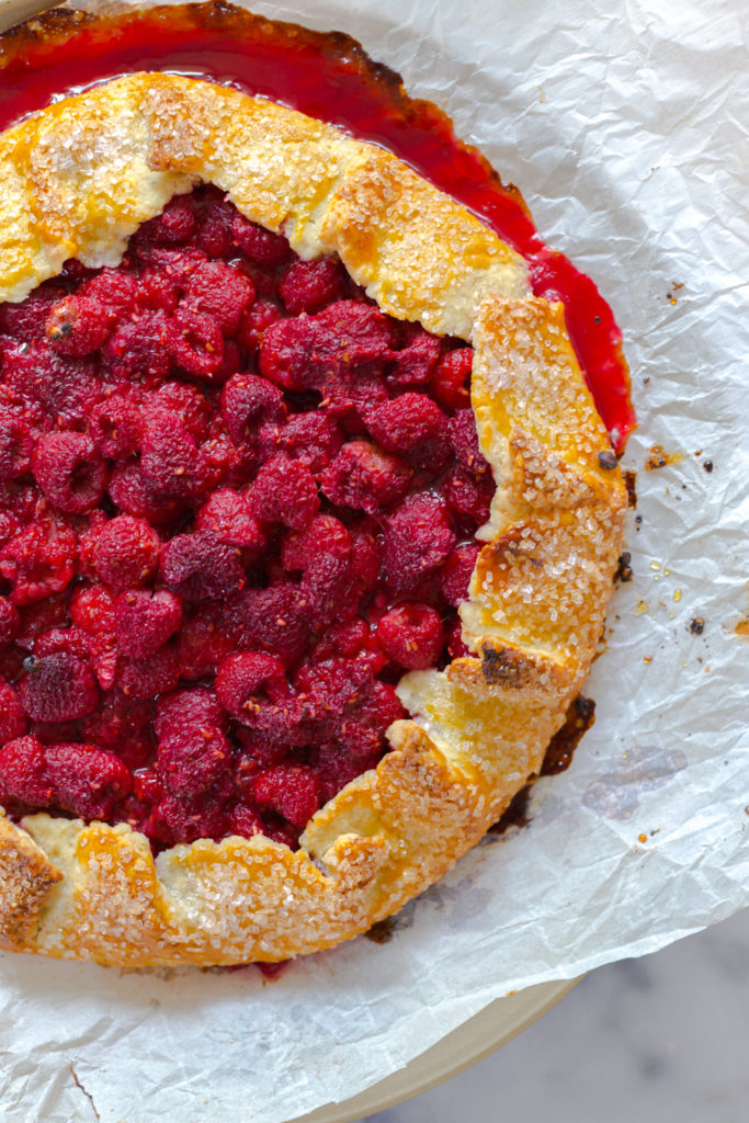 Raspberry Lime Coconut Galette fresh from the oven