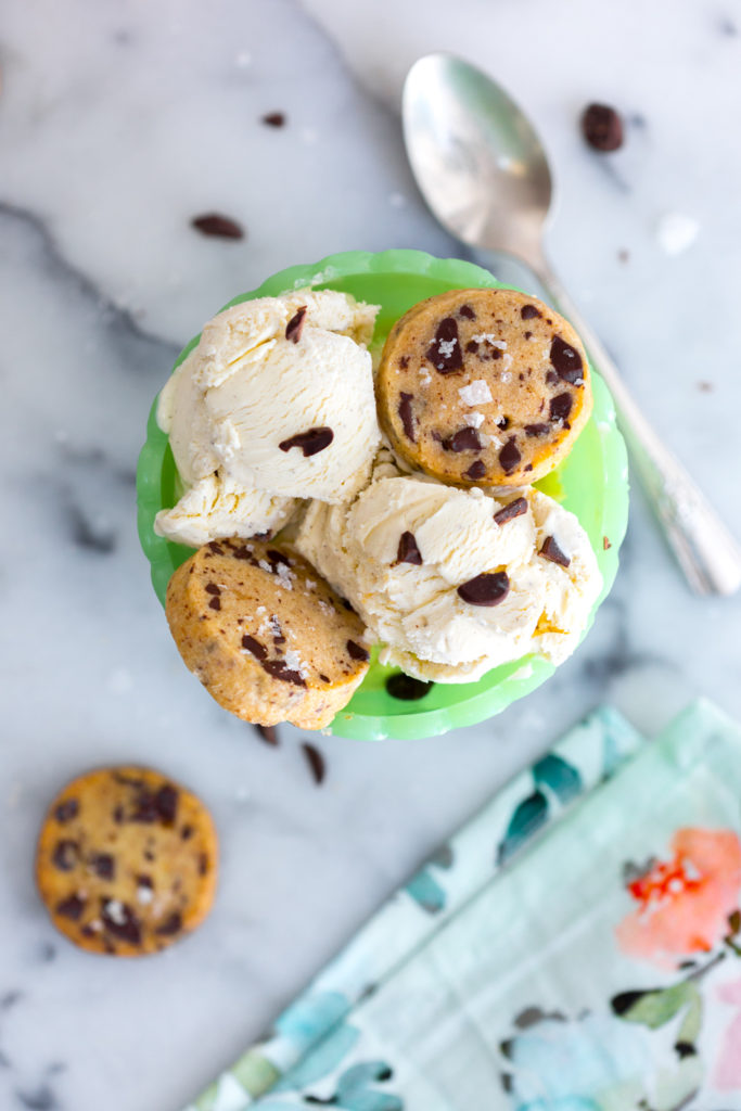 Grapefruit Chocolate Shortbread Cookies with vanilla ice cream