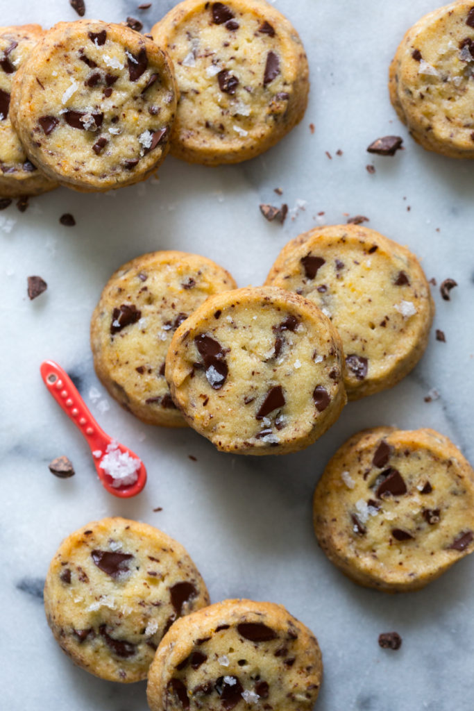 Grapefruit & Dark Chocolate Chunk Shortbread Cookies