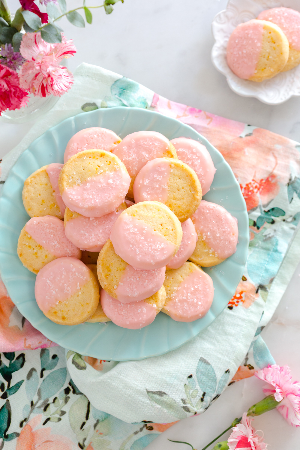 Glazed Campari Shortbread Cookies