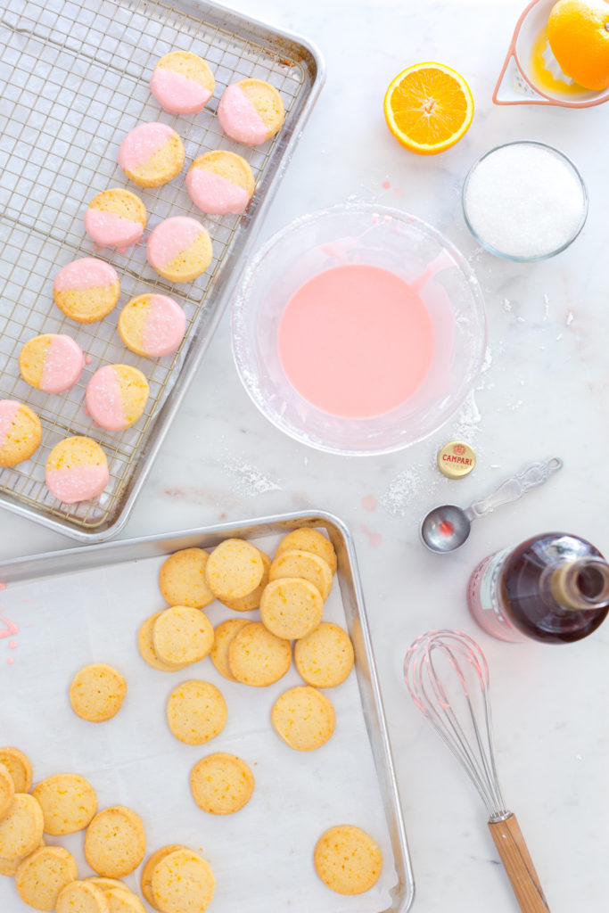 Decoration station for Campari Shortbread Cookies