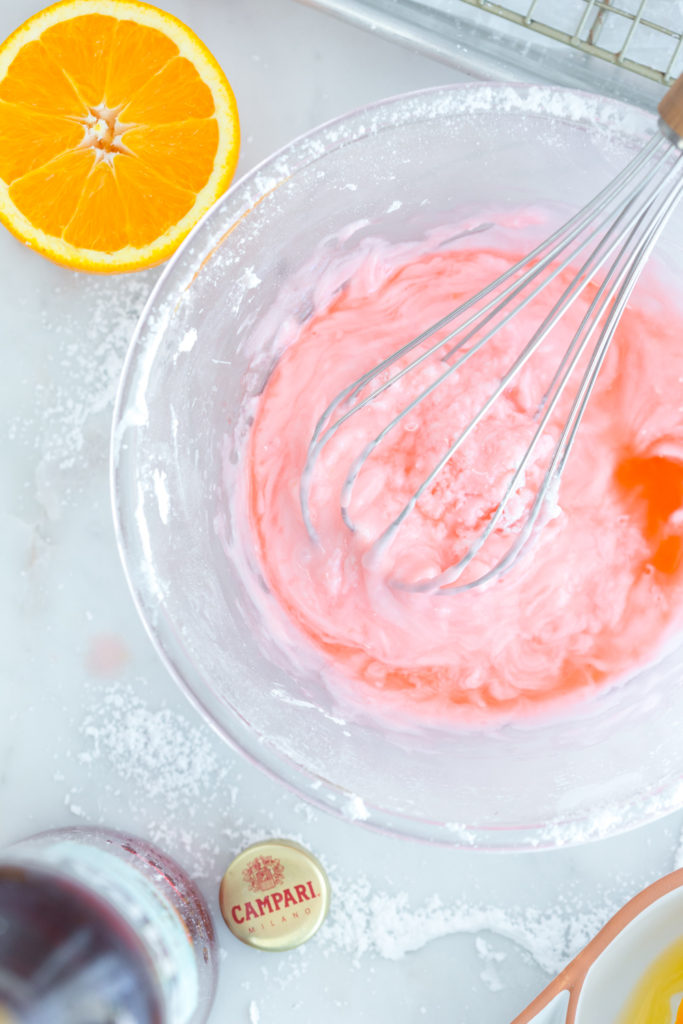 Mixing the Orange Campari Glaze