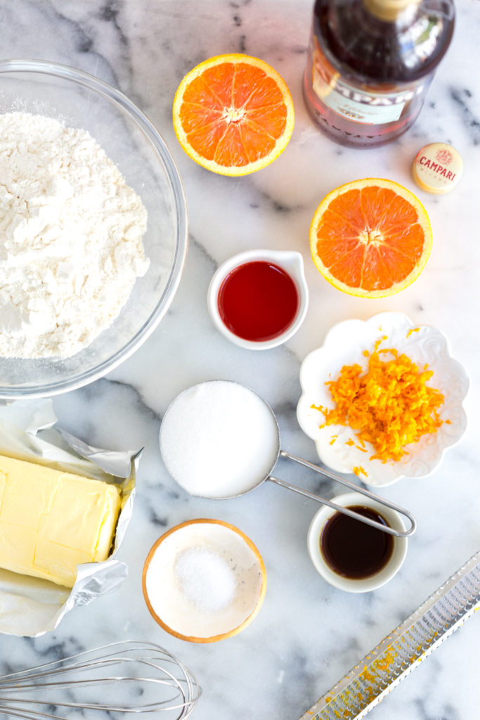 Campari Shortbread Cookie ingredients