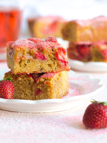 Strawberry Blondies by Baking The Goods