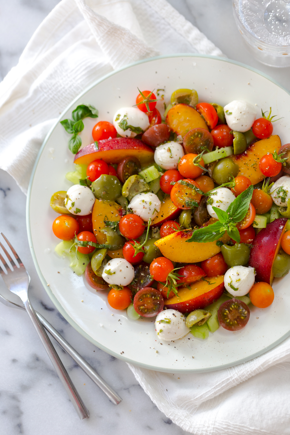 Summer Tomato, Nectarine and Mozzarella Salad from Baking The Goods